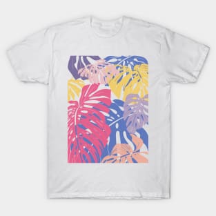 Abstract Colorful Monstera Leaves 21 T-Shirt